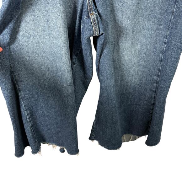 Pilcro Anthropologie Wide Leg Crop Jeans Dark Wash Womens Plus 26W - Picture 3 of 8